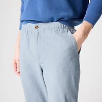 Linen-cotton blend drawstring pant