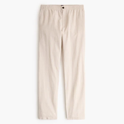 Linen-cotton blend drawstring pant
