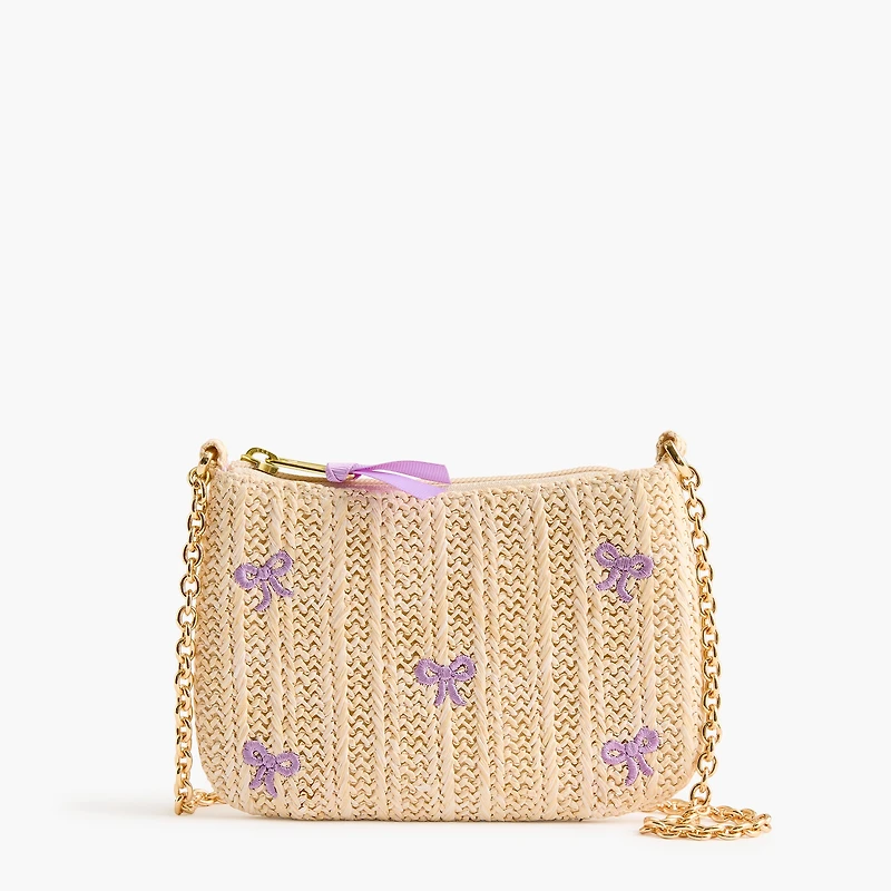Girls' woven bow purse