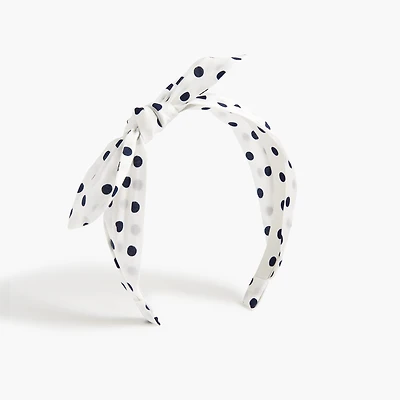 Girls' polka-dot bow headband