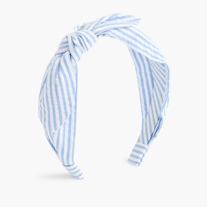 Girls' seersucker bow headband