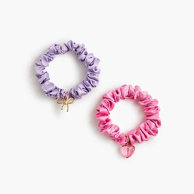Girls' charm scrunchies set-of-two