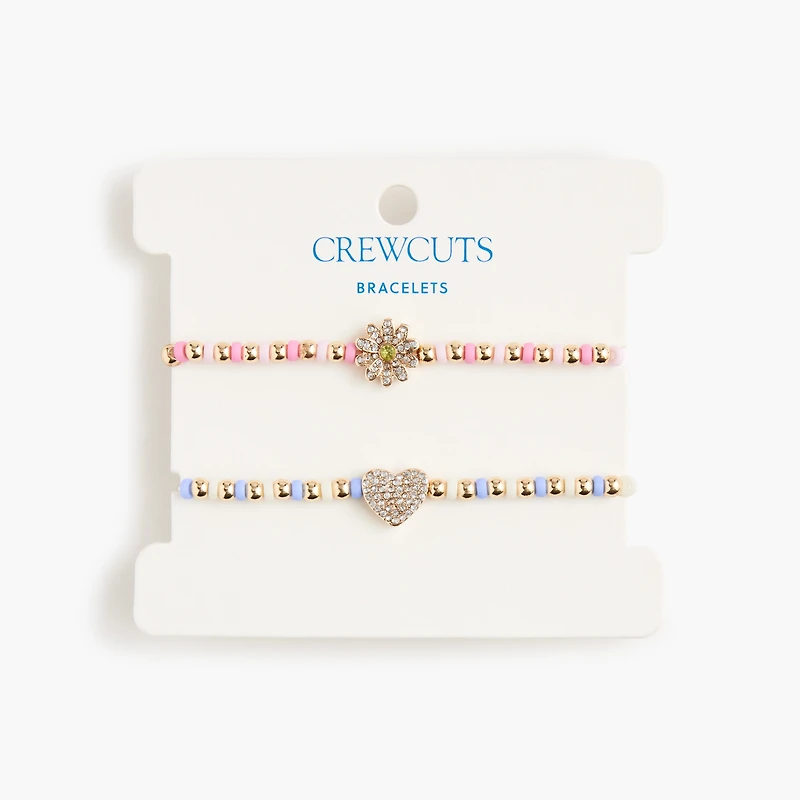 Girls' beaded charm bracelets set-of-two
