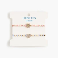 Girls' beaded charm bracelets set-of-two