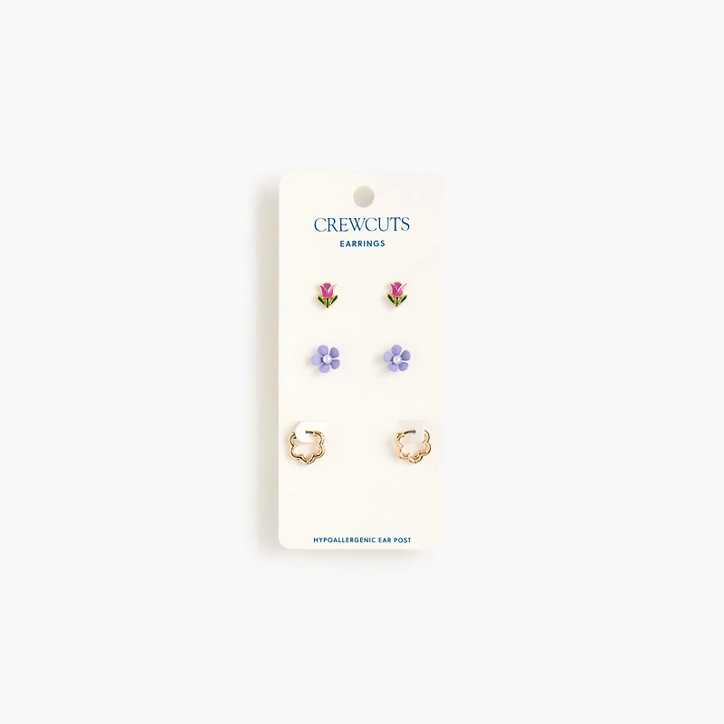Girls' flower earrings set