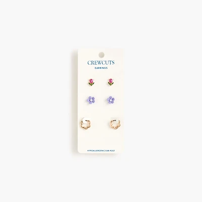 Girls' flower earrings set