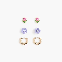 Girls' flower earrings set