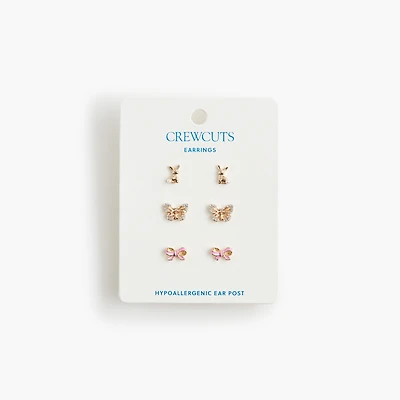 Girls' spring stud earrings set-of-three