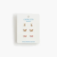 Girls' spring stud earrings set-of-three