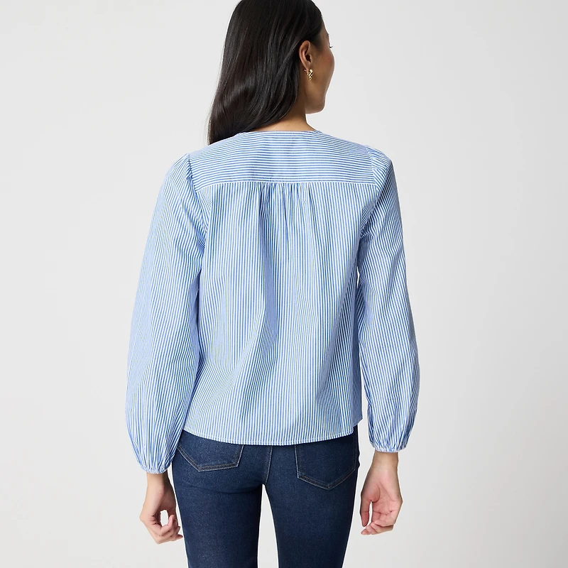 Embroidered button-up shirt