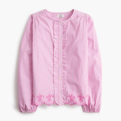 Embroidered button-up shirt
