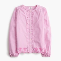 Embroidered button-up shirt