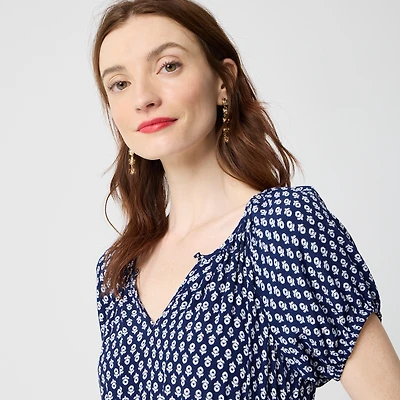Block-print midi dress