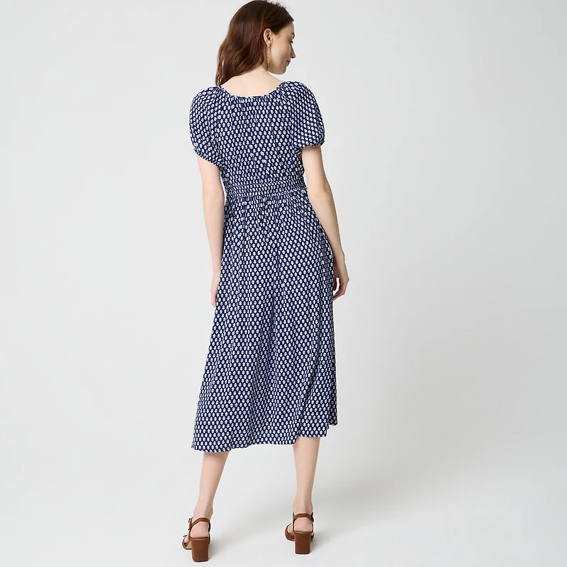 Block-print midi dress