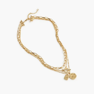 Layered chain pendant necklace