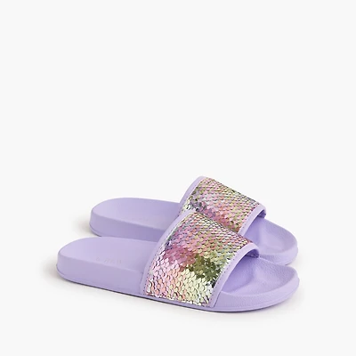 Girls' sequin slide sandals