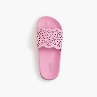 Girls' eyelet slide sandals