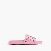 Girls' eyelet slide sandals
