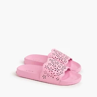 Girls' eyelet slide sandals