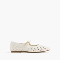 Girls' embroidered eyelet Mary Janes
