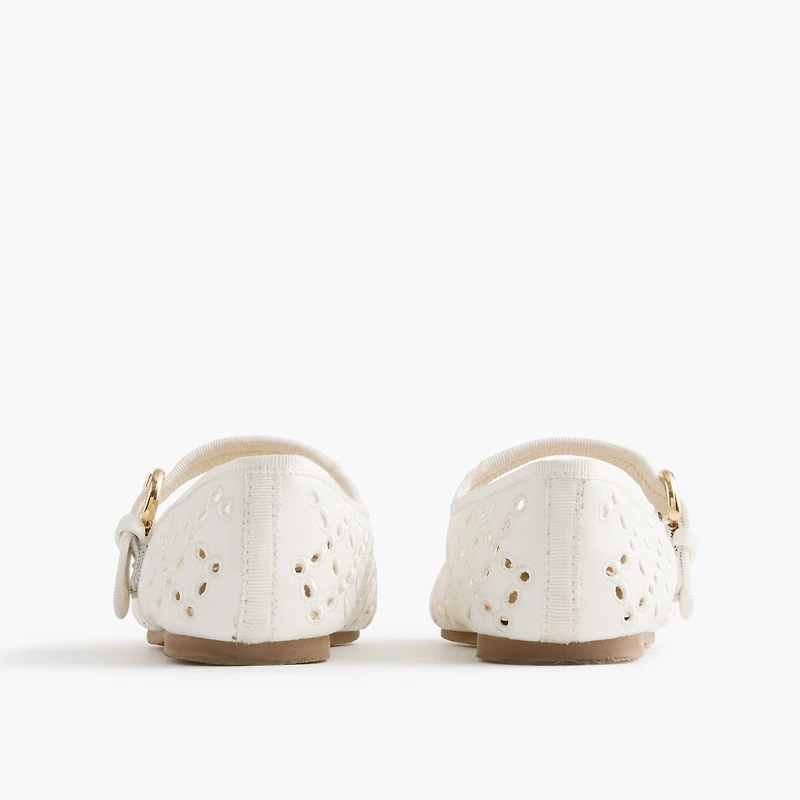 Girls' embroidered eyelet Mary Janes
