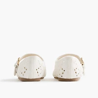 Girls' embroidered eyelet Mary Janes