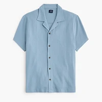 Knit seersucker camp shirt