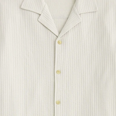 Knit seersucker camp shirt