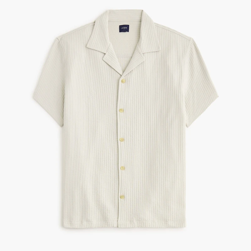 Knit seersucker camp shirt