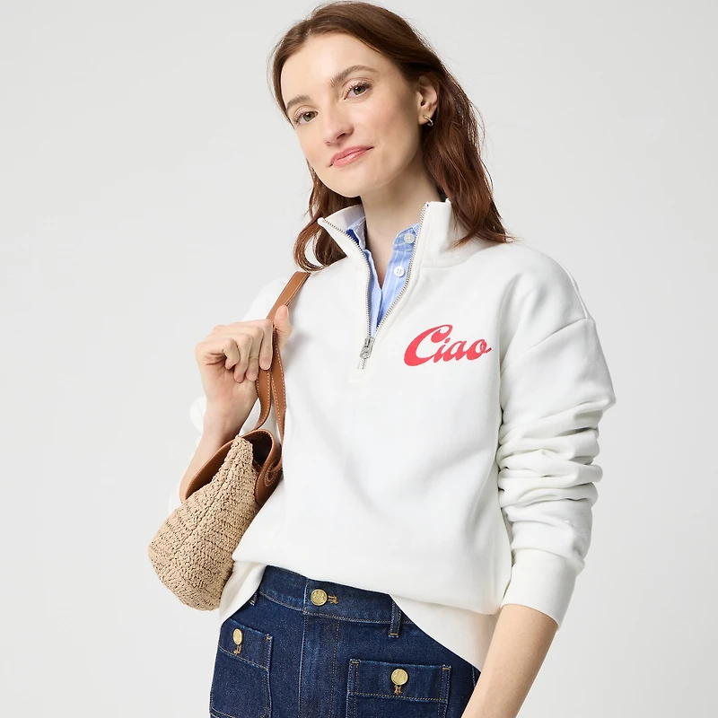 "Ciao" quarter-zip pullover