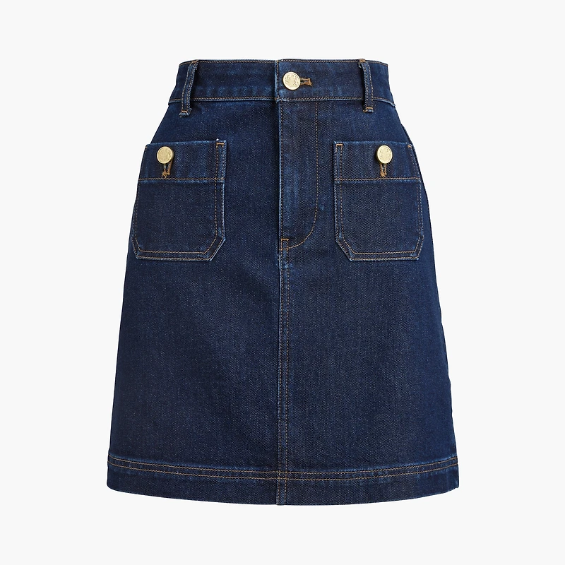 Denim patch-pocket Lizzie skirt