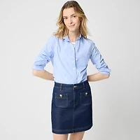 Denim patch-pocket Lizzie skirt