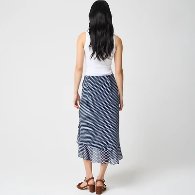 Ruffle-hem slip skirt