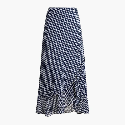 Ruffle-hem slip skirt