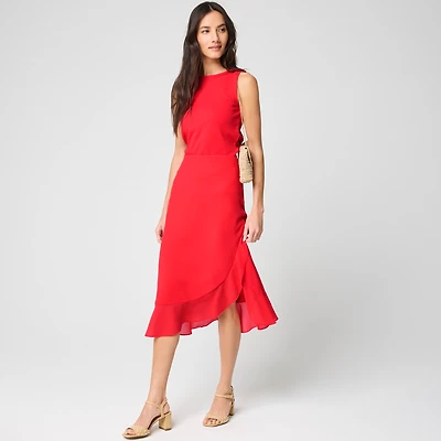 Ruffle-hem slip skirt