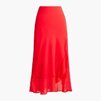 Ruffle-hem slip skirt