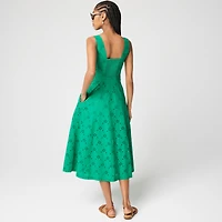 Eyelet embroidered midi dress