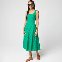 Eyelet embroidered midi dress