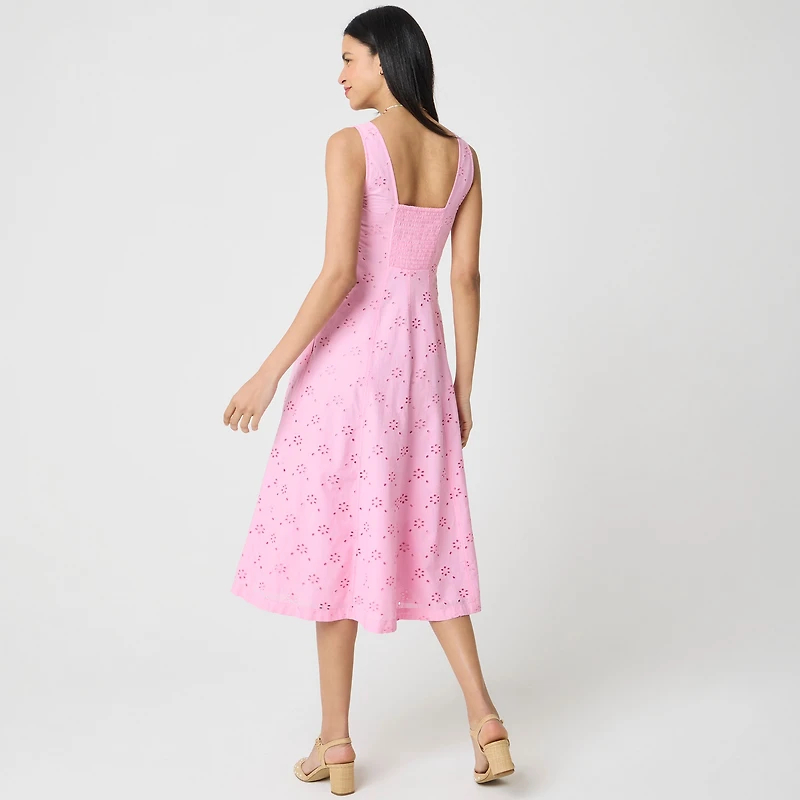 Eyelet embroidered midi dress