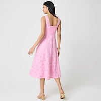 Eyelet embroidered midi dress