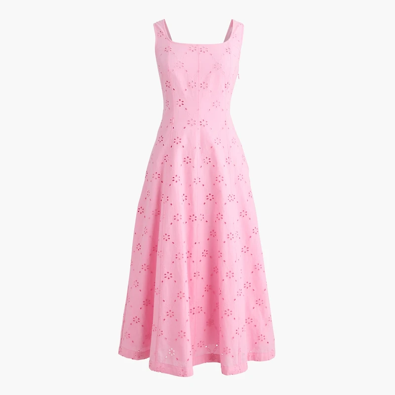Eyelet embroidered midi dress