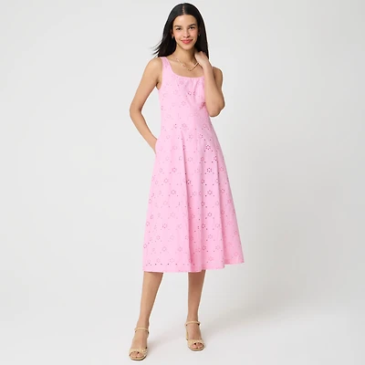 Eyelet embroidered midi dress