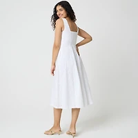 Eyelet embroidered midi dress