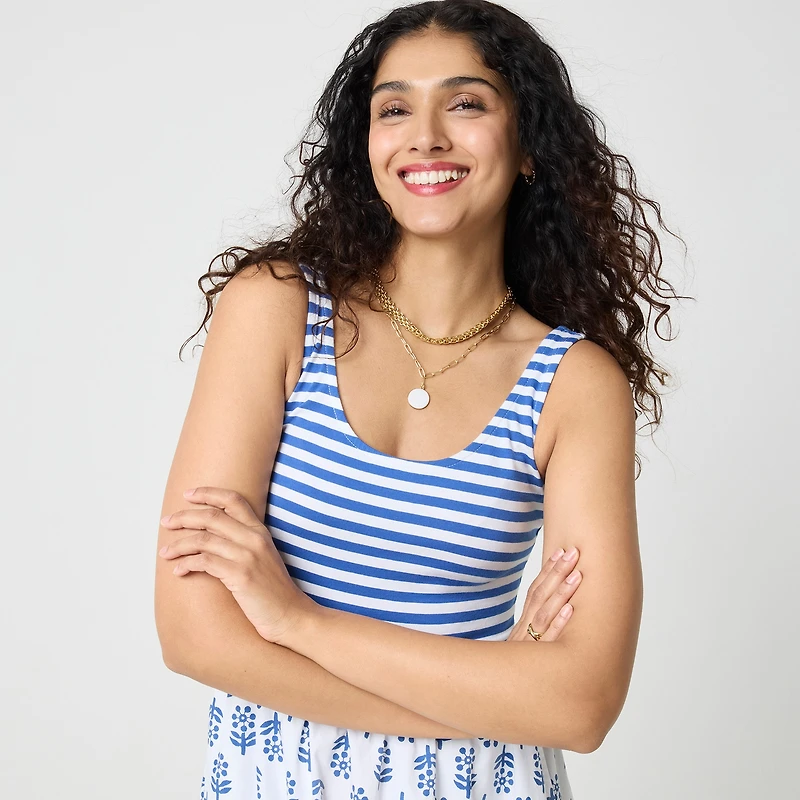 Mixed-media midi dress