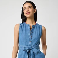 Chambray mini shirt-dress