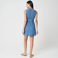 Chambray mini shirt-dress