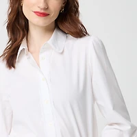 Lace-trim button-up shirt