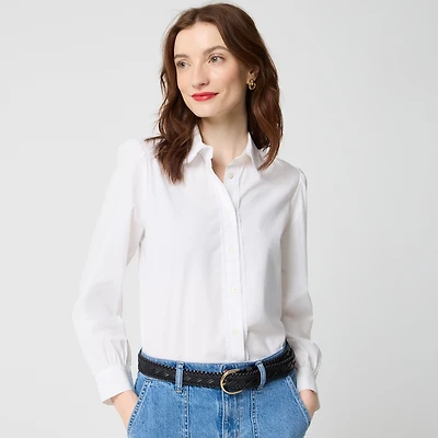 Lace-trim button-up shirt