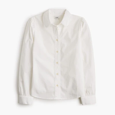 Lace-trim button-up shirt
