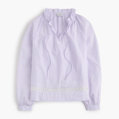 Long-sleeve tie-neck top